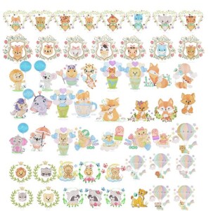 Foto4 - 50 Matrizes de bordado Safari Baby Embroidery Designs Bundle para bordar enxoval infantil - download imediato