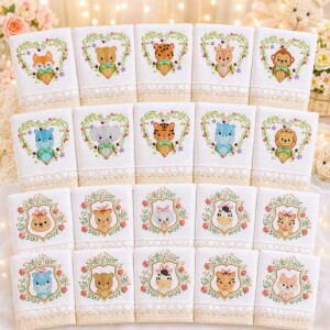 Foto9 - 50 Matrizes de bordado Safari Baby Embroidery Designs Bundle para bordar enxoval infantil - download imediato