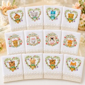Foto3 - 50 Matrizes de bordado Safari Baby Embroidery Designs Bundle para bordar enxoval infantil - download imediato