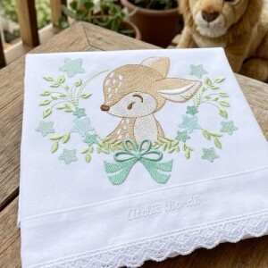 Foto6 - 7 Matrizes De Bordado Safari Cervo Elefante Girafa Hipopotamo Esquilo Urso Estrelas - múltiplos tamanhos - baby Embroidery Design