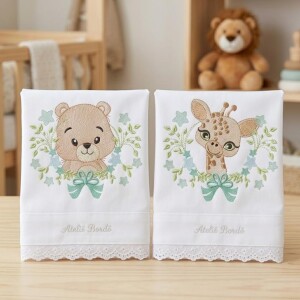 Foto7 - 7 Matrizes De Bordado Safari Cervo Elefante Girafa Hipopotamo Esquilo Urso Estrelas - múltiplos tamanhos - baby Embroidery Design
