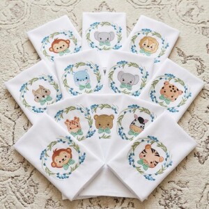 Foto8 - 20 Matrizes de Bordado Carinhas Menino e Menina Tigre leao Macaco Girafa Elefante Urso com lavandas Infantil - safari baby embroidery design
