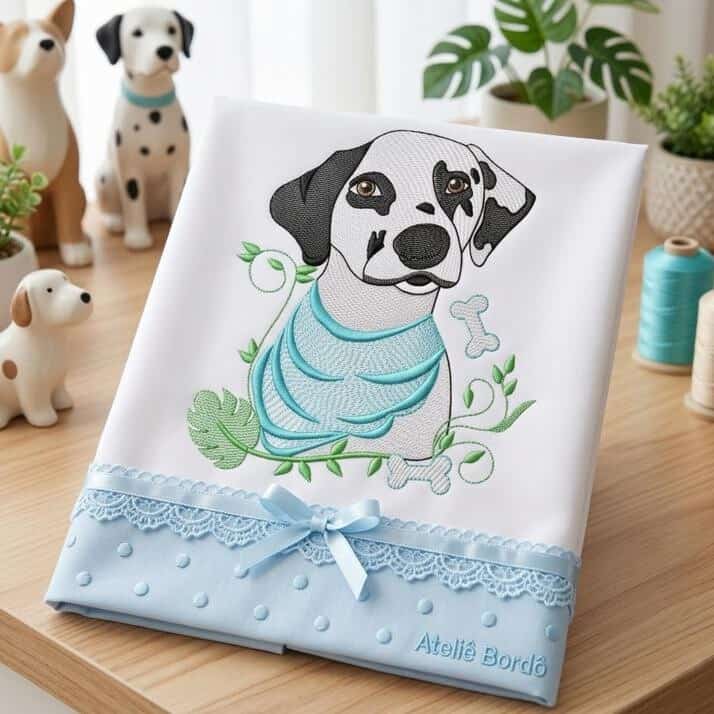 Foto 1 - Matriz de Bordado Dálmata Baby Infantil Pet para Enxoval Toalhas Fraldas e Decoração - download imediato