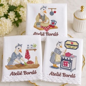 Foto4 - 3 Matrizes de Bordado Gansos Farm house na Cozinha Country - Goose Kitchen Embroidery Designs