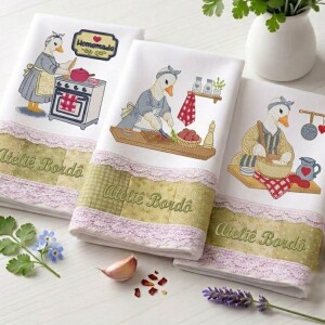 Foto6 - 3 Matrizes de Bordado Gansos Farm house na Cozinha Country - Goose Kitchen Embroidery Designs