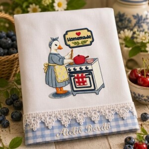 Foto8 - 3 Matrizes de Bordado Gansos Farm house na Cozinha Country - Goose Kitchen Embroidery Designs