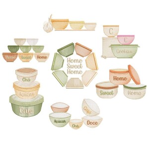 Foto2 - Matrizes de Bordado Potes tupperware para Cozinha - Download imediato