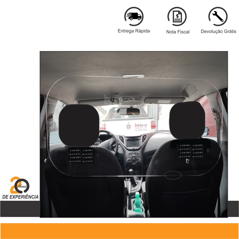 Foto 1 - Proteção em policarbonato para todos os táxis e carros de aluguel do Brasil. Tam. 50x100cm