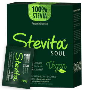 Foto1 - Adoçante Stevia Soul em pó 0.7g Stevita caixa c/ 50 envelopes