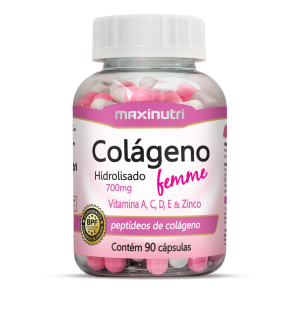 Foto1 - Colágeno hidrolisado Femme + vitaminas Maxinutri c/ 90 capsulas
