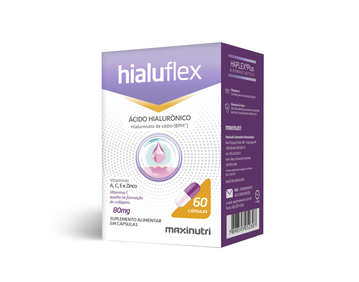 Foto 1 - HialuFlex - Ácido Hialurônico 800mg Maxinutri c/ 60caps