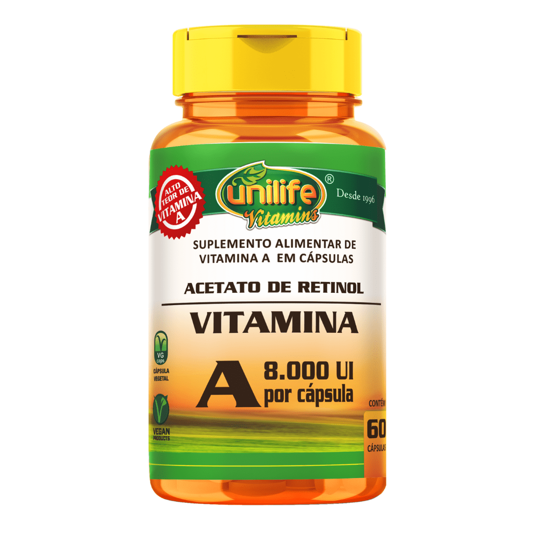 Foto 1 - Vitamina A "Retinol" 500mg Unilife c/ 60 caps