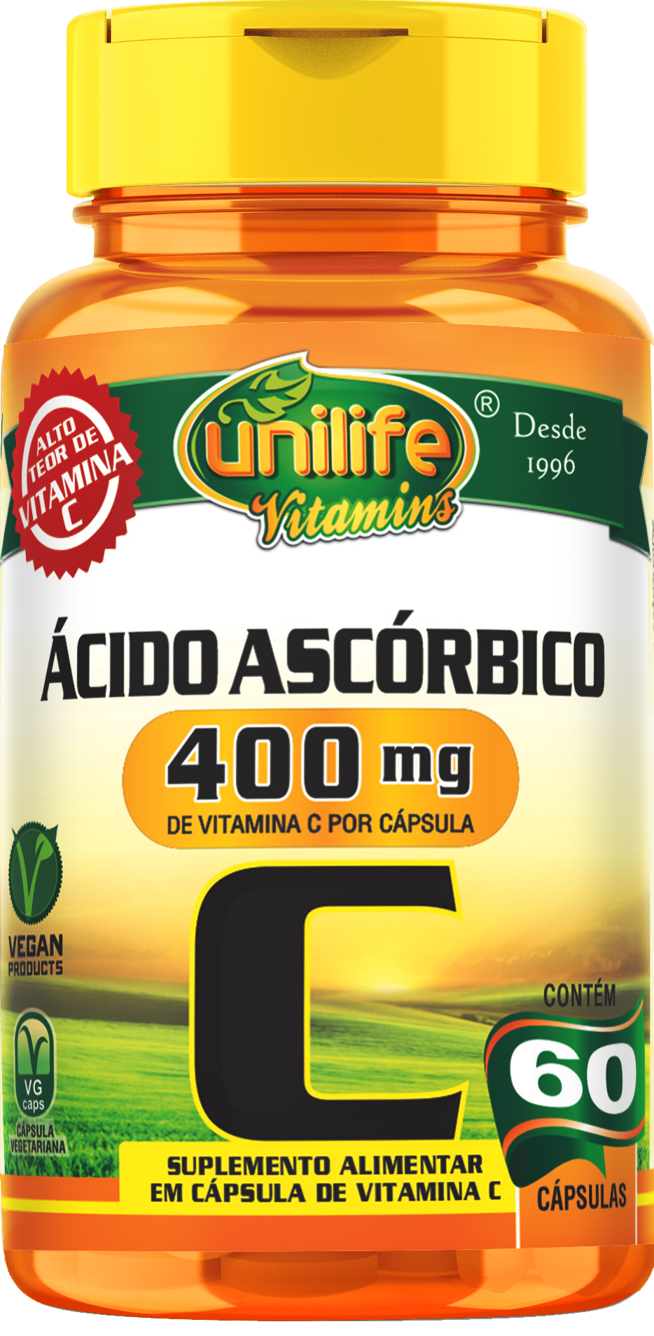 Foto 1 - Vitamina C "Ácido Áscorbico" 400mg c/ 60 cápsulas