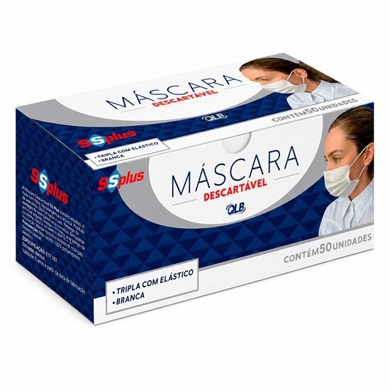 Imagem do produto Mascara Cirurgica Branca Tripla SsPlus Cx