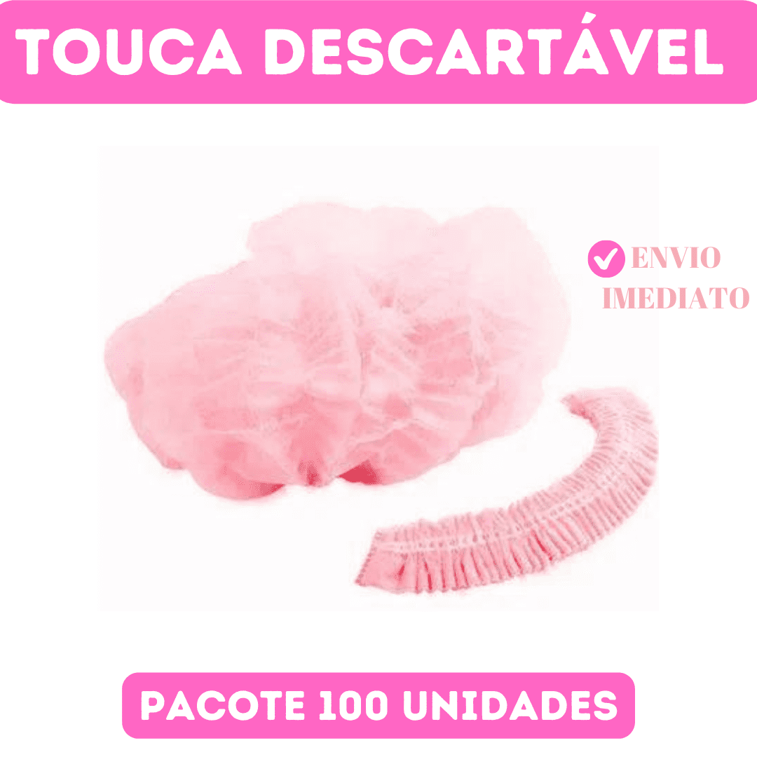 Imagem do produto Touca Tnt Descartável Sanfonada Rosa 100 Un Hndesc