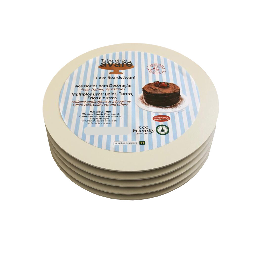 Imagem do produto 4mm | Cake Board Avaré | Redondo | COMBO 05 Peças | Sem Pezinhos