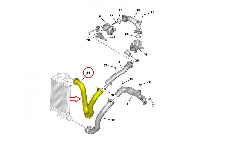 Imagem do produto Mangueira de Saída do Intercooler Peugeot Expert /Citroen Jumpy
