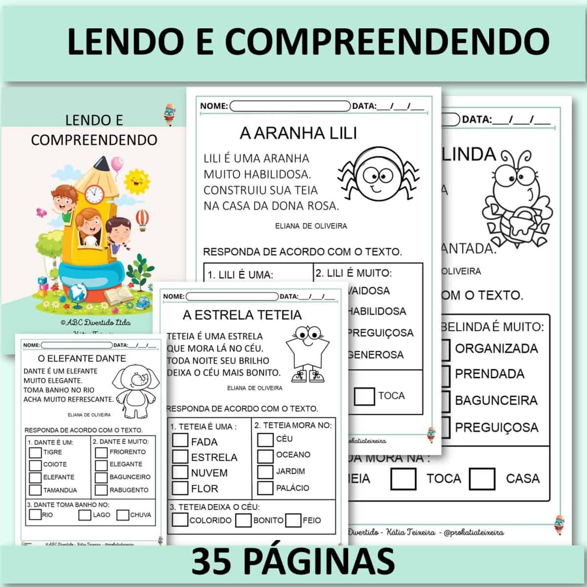 Imagem do produto E-book de Atividades Pequenos Textos Lendo e Compreendendo