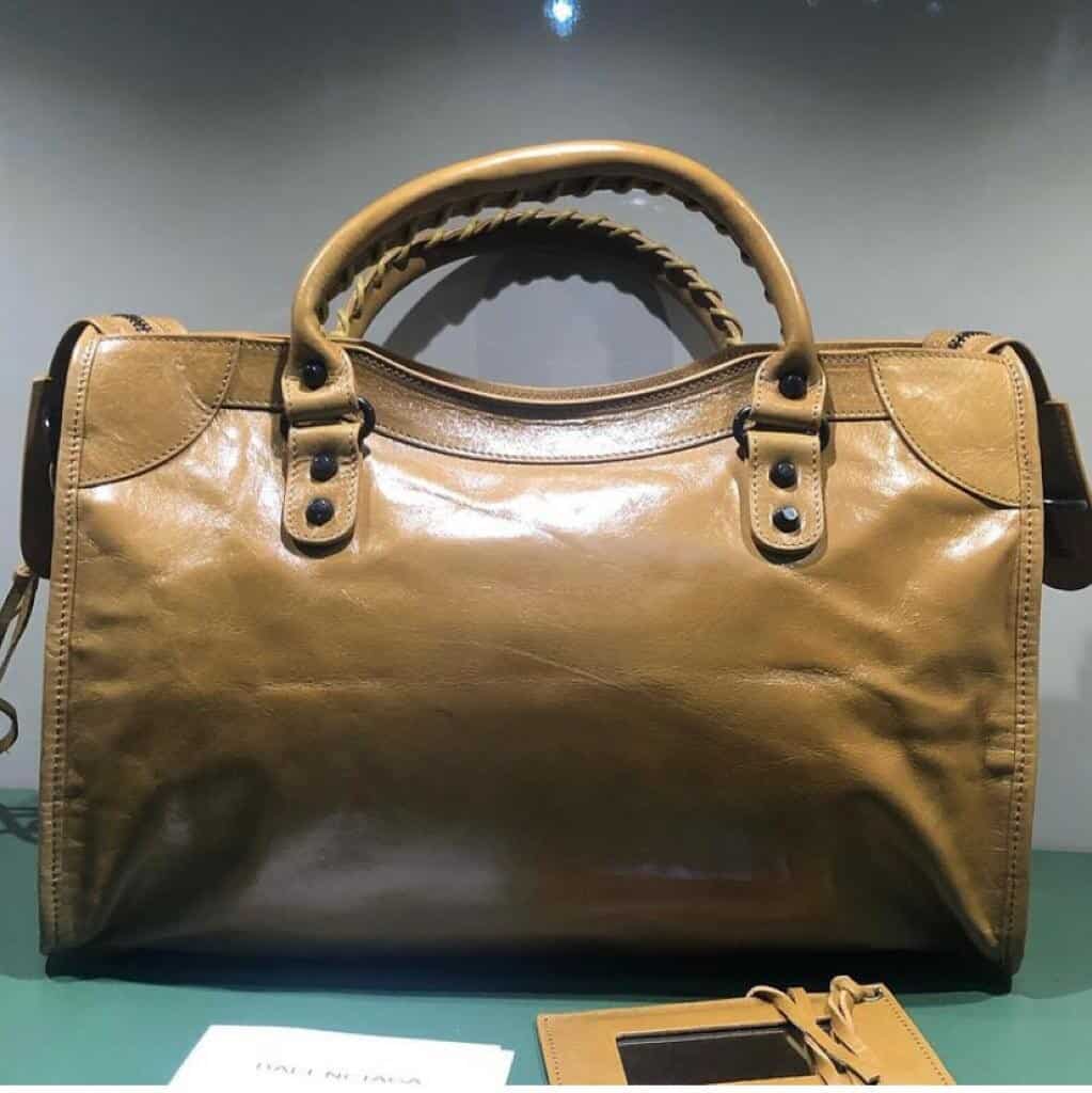 BOLSA BALENCIAGA CLASSIC CITY MEDIA CARAMELO - Bolsas de Grife