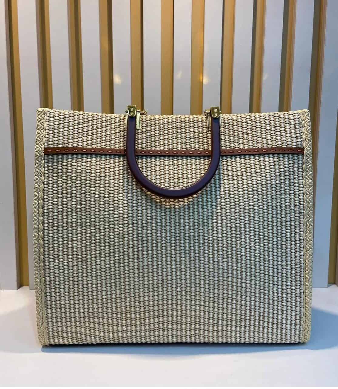 BOLSA FENDI PLEXIGLASS RAFFIA SHOPPER CARAMELO - Bolsas de Grife BOLSA FENDI PLEXIGLASS RAFFIA SHOPPER CARAMELO - Bolsas de Grife