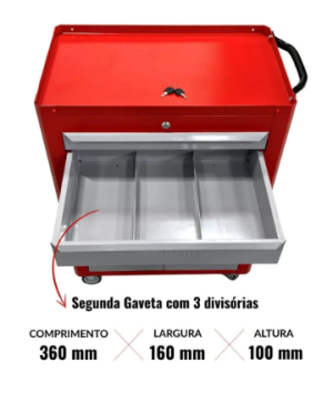 Foto3 - CARRINHO PARA FERRAMENTAS COM 03 GAVETAS FERCAR-C06-VM