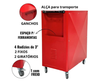 Foto6 - CARRINHO PARA FERRAMENTAS COM 03 GAVETAS FERCAR-C06-VM
