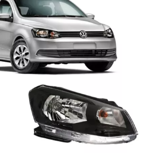 Foto1 - Farol Gol G6 2013 a 2016 Foco Simples Mascara Negra
