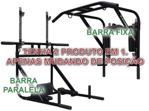 Foto4 - Barra Fixa de Parede Que Vira Paralela 7X1 Multifuncional. crossfit pull-up para/ treinar Musculação