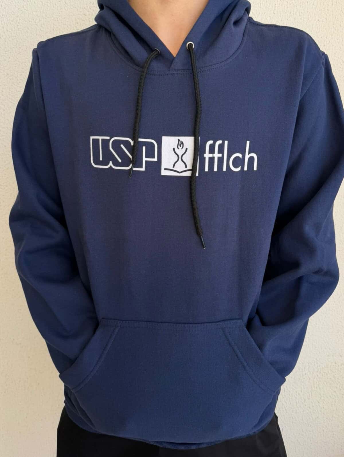 Imagem do produto Blusa Moletom Azul Marinho c/touca estampado Fflch