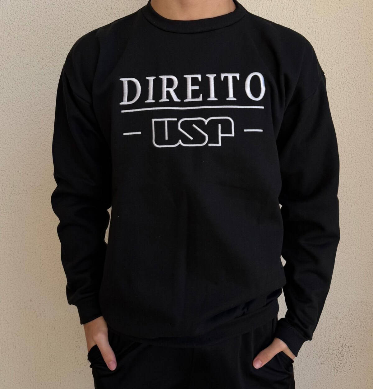 Imagem do produto Blusa Moletom Preto s/touca Direito escrito