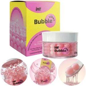 Foto3 - Gel Lubrificante Beijável Bubble Vibes Gel 3 Em 1 Esferas Sensoriais Vibra e Aquece e Gela Intt
