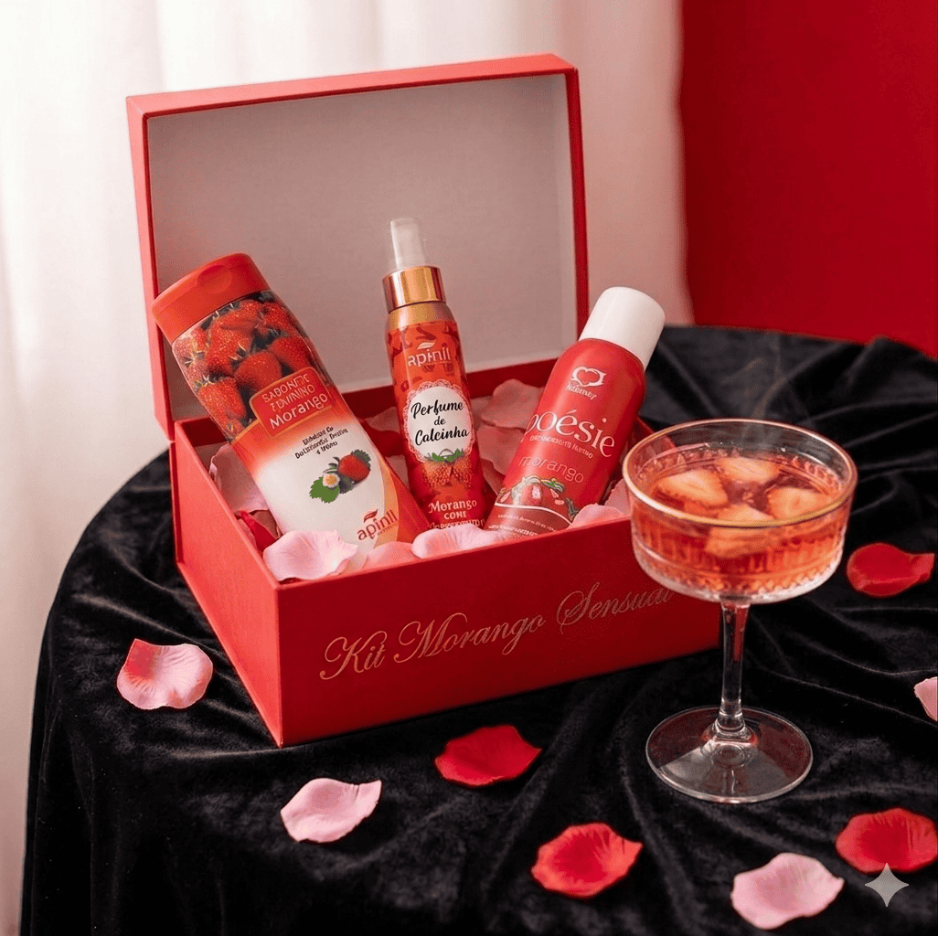 Foto 1 - Kit Morango Sensual Desodorante íntimo + Sabonete Íntimo + Perfume de Calcinha