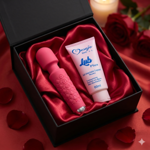 Foto1 - Kit Vibrador Feminino Varinha Mágica 20 modos de Vibração 8 velocidades + lubrificante íntimo Neutro