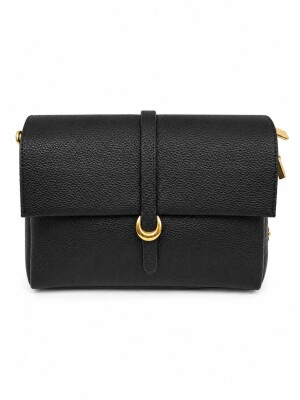 Foto2 - Bolsa Feminina Preta com Corrente Dourada - Pavão de Ouro