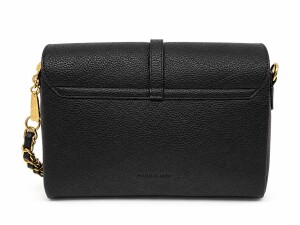 Foto3 - Bolsa Feminina Preta com Corrente Dourada - Pavão de Ouro