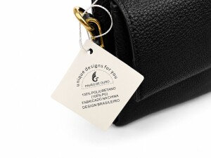 Foto4 - Bolsa Feminina Preta com Corrente Dourada - Pavão de Ouro