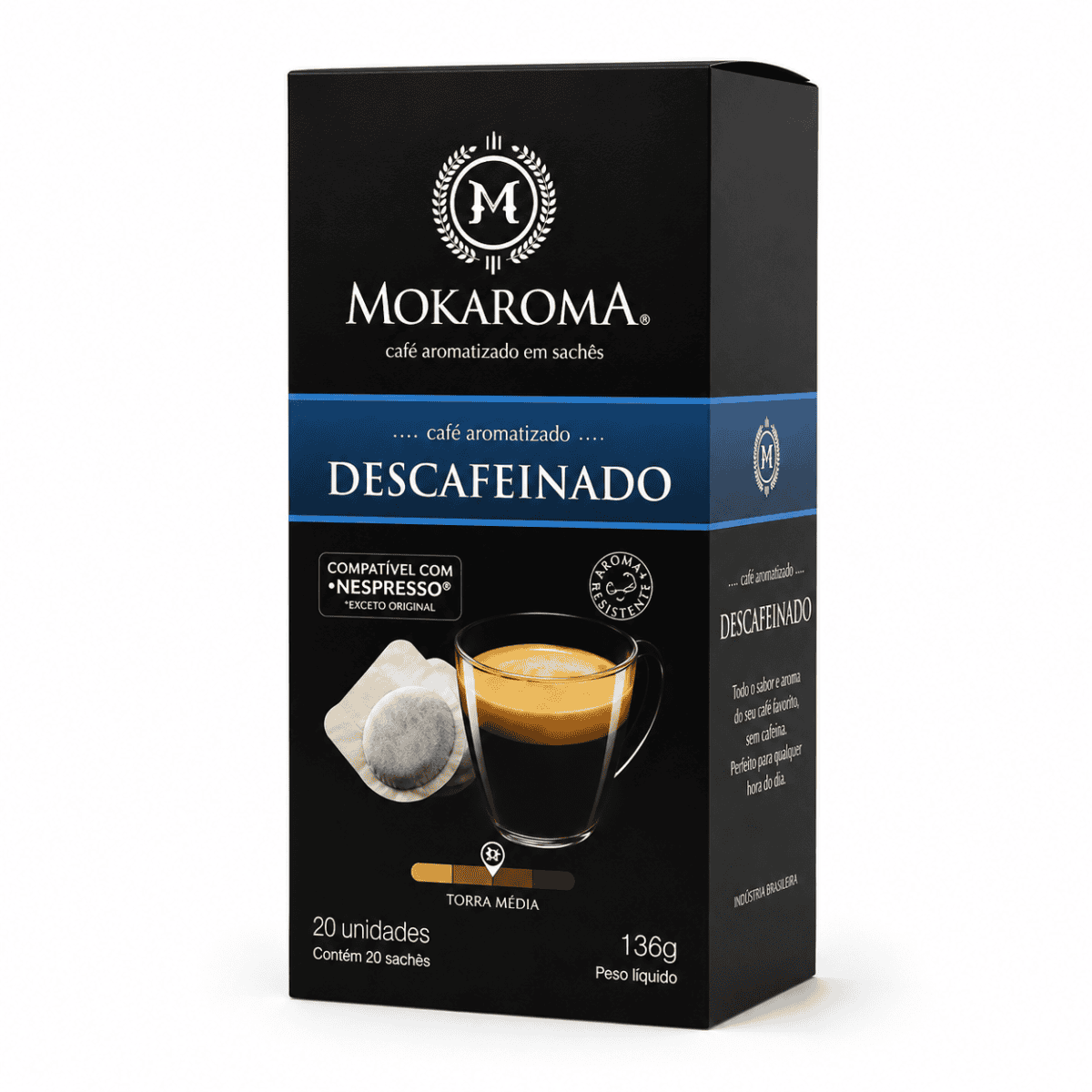 Foto 1 - Café Espresso Mokaroma Descafeinado - Box c/20 Sachês