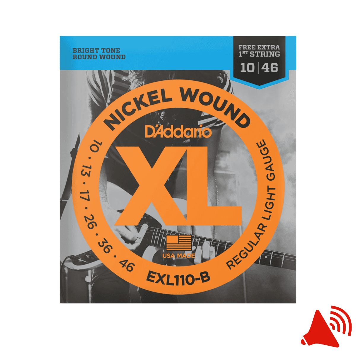 Imagem do produto Encordoamento para Guitarra D'Addario EXL110-B XL Nickel .010-.046