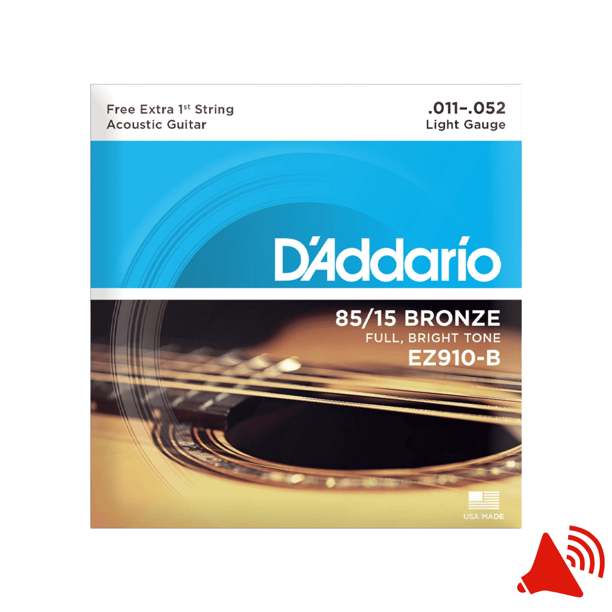 Imagem do produto Encordoamento para Violão Aço D'Addario EZ910-B Bronze 85/15 .011-.052