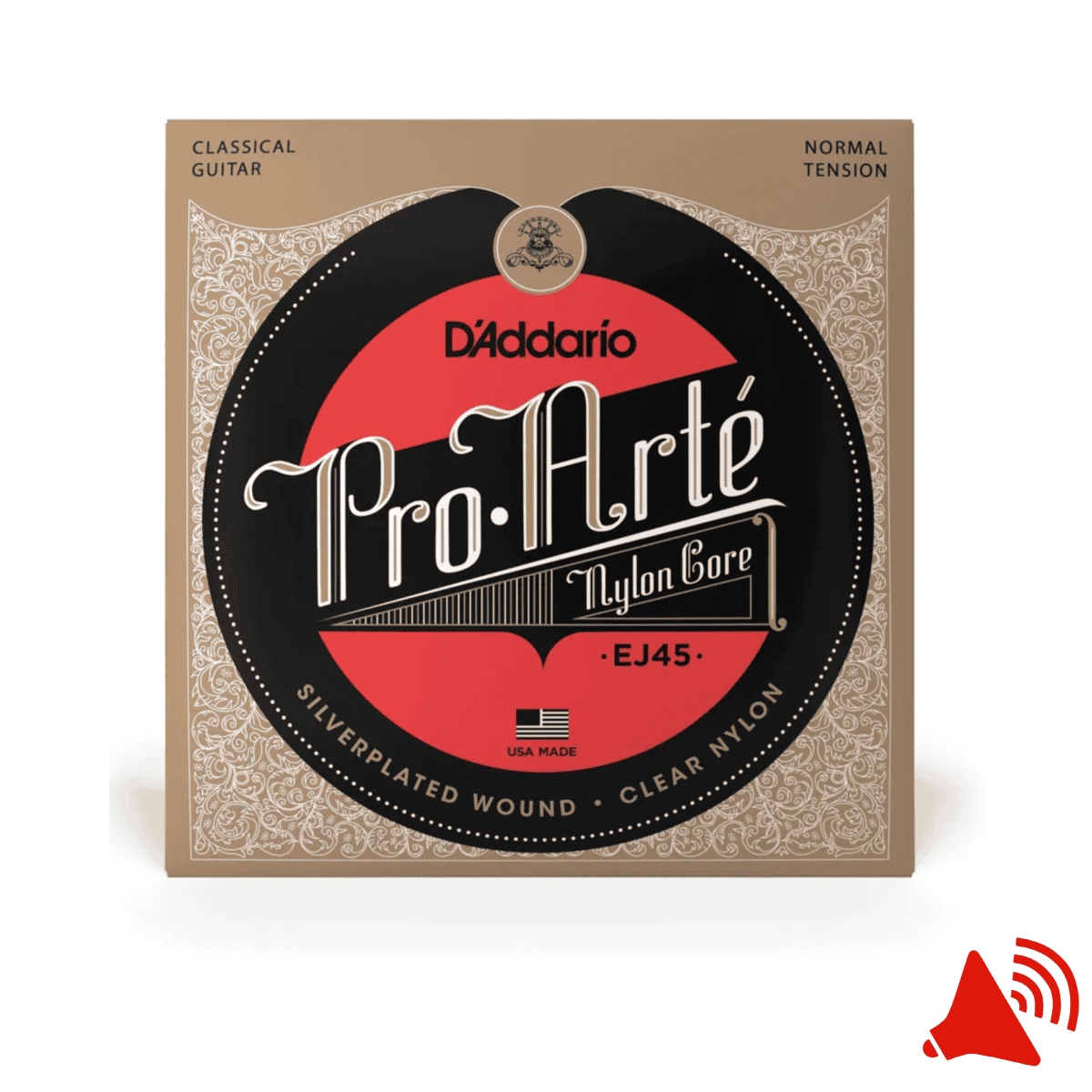 Imagem do produto Encordoamento para Violão Nylon D'Addario Pro-Arté Nylon Core EJ45 Tensão Média