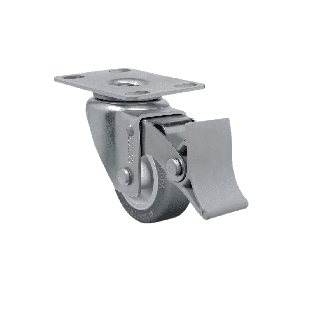 Foto 1 - Rodízio Giratório Industrial L10 com Roda BP (PVC) para Carrinhos - GL210BP / GL310BP / GL410BP Giratório sem Freio, com Freio e Fixo