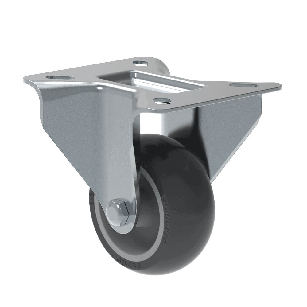 Foto 1 - Rodízio Giratório e Fixo Industrial L12 com Roda de PVC (BP) - GL312BP / GL412BP / GL512BP / GL612BP - Giratório com Freio, sem Freio e Fixo