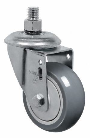 Foto1 - Rodízio Giratório e Fixo Industrial L12 com Roda de PVC (BP) - GL312BP / GL412BP / GL512BP / GL612BP - Giratório com Freio, sem Freio e Fixo