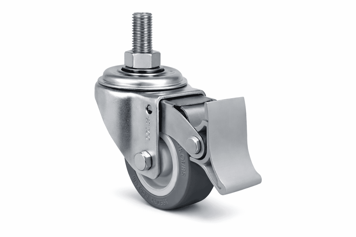 Foto 1 - Rodízio Giratório Industrial L10 com Roda BP (PVC) para Carrinhos - GL210BP / GL310BP / GL410BP Giratório sem Freio, com Freio e Fixo