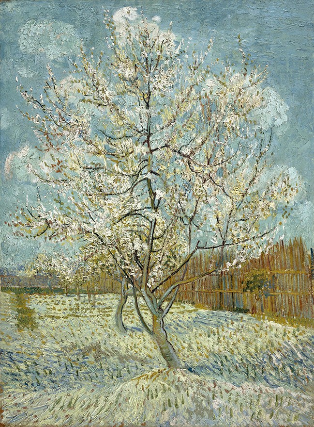 Foto 1 - A Árvore de Pêssego Rosa Pintura de Vincent van Gogh em TELA