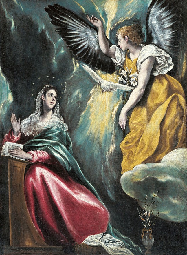 Foto 1 - A Anunciação Visita do Arcanjo Gabriel à Virgem Maria Pintura de El Greco em TELA