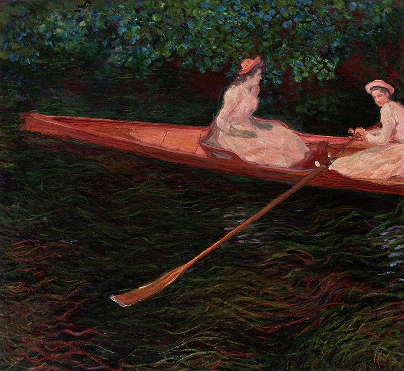 Foto 1 - A Canoa sobre o Rio Epte Duas Mulheres Passeio de Barco a Remo  Pintura de Claude Monet em TELA