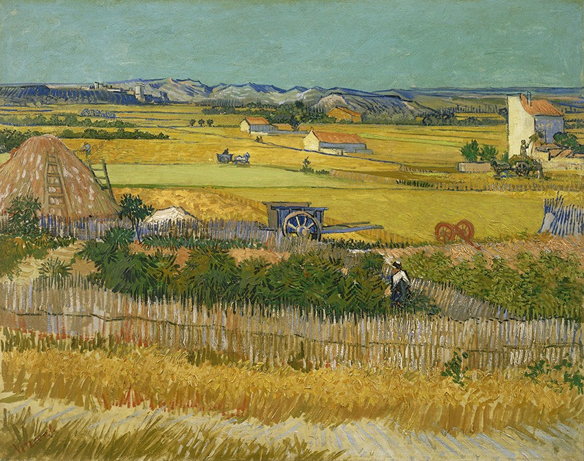 Foto 1 - A Colheita Área Rural França Agricultores Pintura de Vincent van Gogh em TELA