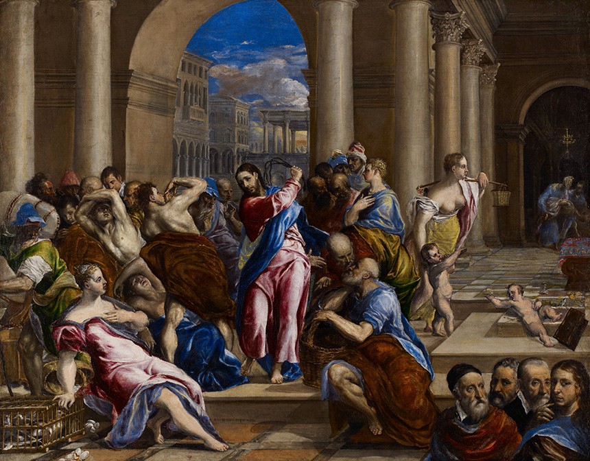 Foto 1 - A Limpeza do Templo Jesus Expulsando os Vendilhões Pintura de El Greco em TELA