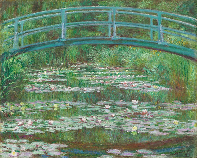 Foto 1 - A Passarela Japonesa sobre Lago de Lírios de Água Impressionismo Pintura de Claude Monet em TELA
